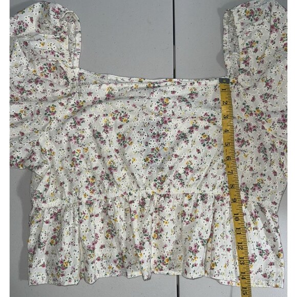 Wild Fable Womens XXL Crop Top Eyelet Floral Cottagecore Dainty Feminine Boho - Picture 6 of 8